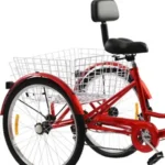 24 Zoll Dreirad für Erwachsene 7 Gang Seniorenfahrrad Faltbares Fahrrad mit Einkaufskorb Mit LED Licht – Bild 4