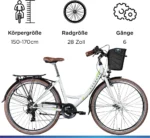Zündapp Z700 Damenfahrrad 28 Zoll Fahrrad für Damen und Herren ab 150 cm weiß/grün 46 cm – Bild 3