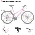 HILAND Cityrad 700C Herren Damen Student Aluminiumlegierung Pendler Stadtfahrrad – Bild 2