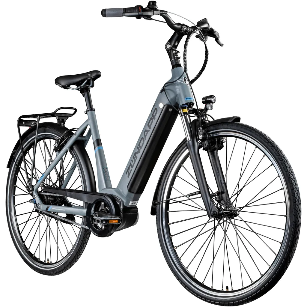 76afa897ea8a69cea65a18327b8befb9 Zündapp X600 E Bike Damenfahrrad 155 - 180 cm Stadtrad Pedelec Bosch grau/blau – Bild 1